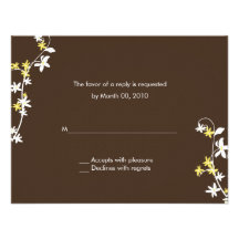 Brown and Yellow Wedding Invitation RSVP Cards