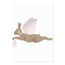 Brown Angel Rabbit With Pink Wings
