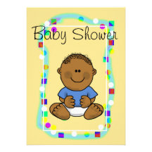 Brown Baby Boy Shower Invitation or Announcement
