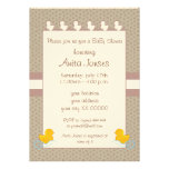 brown baby shower invitation with duckys invitations