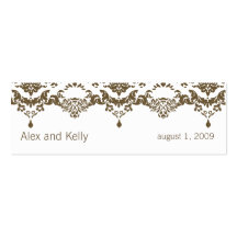 Brown Baroque Damask Wedding Website Business Card