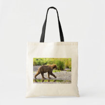 Brown bear cub tote bag