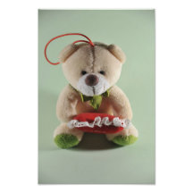 Brown bear stuffed toy photo print