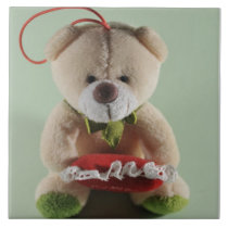 Brown bear stuffed toy tiles
