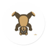 Brown Bear Upside Down Sticker
