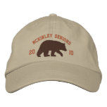 Brown Bear with Customizable Text embroidered hats