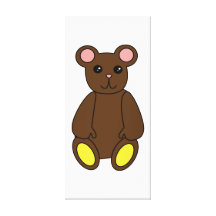Brown Bear Wrapped Canvas Stretched Canvas Print