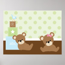 Brown Bears Kids Wall Decor Poster