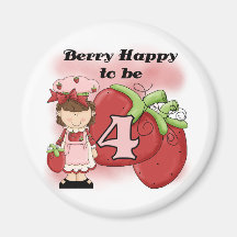 Brown Berry 4th Birthday T-shirts and Gifts Fridge Magnet