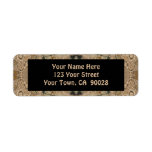 brown black pattern return address labels