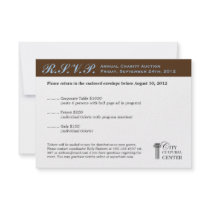 Brown blue business gala event corporate RSVP Invite