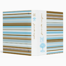 Brown & Blue Stripes Binder
