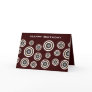 Brown Blue & White Retro Circles Birthday Card