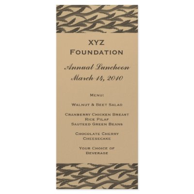 brown branch pattern Menu by DonnaGraysonAbstract