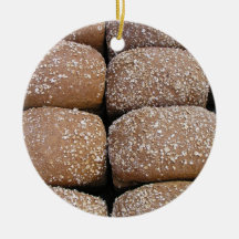 Brown bread rolls christmas tree ornament