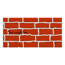 Brown brick wall background photo card