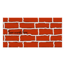 Brown brick wall background photo card