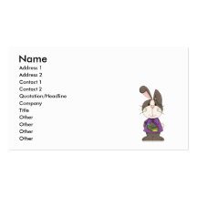 brown bunny holding easter egg business card templates