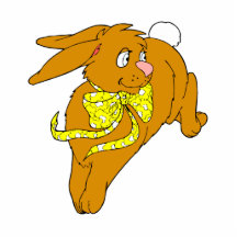 brown bunny hop yellow bow graphic.png photo cutout