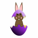 Brown Bunny In A Purple Egg Acrylic Cut Out