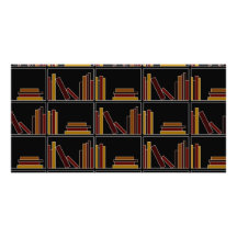 Brown, Burgundy and Mustard Colour Books on Shelf. Photo Card