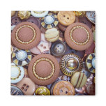 Brown Buttons Fridge Magnets