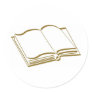 Brown Calligraphic Line Blank Book Round Sticker