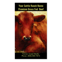 Brown Cattle  for  Beef Ranch or Farm Business Card