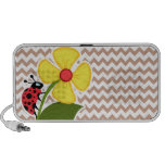 Brown Chevron Pattern; Ladybug PC Speakers