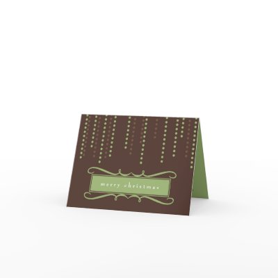 Brown chic icicles Christmas holiday business logo Cards by FidesDesign