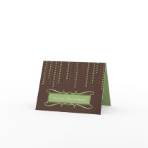 Brown chic icicles Christmas holiday business logo Cards