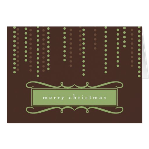 Brown chic icicles Christmas holiday business logo Cards