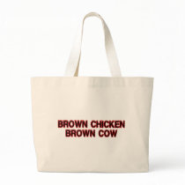 Brown Chicken Brown Cow Tote Bags