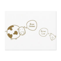 brown chicken brown cow post cards