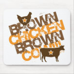 Brown Chicken Brown Cow - Vintage Orange Mousepad