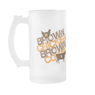 Brown Chicken Brown Cow - Vintage Orange Coffee Mugs by visualnewbie