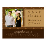 Brown Circle Save the Date Card Post Card