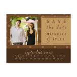 Brown Circle Save the Date Card Post Card