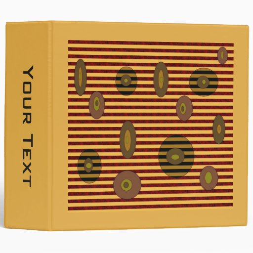 brown circles stripes binders