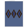 Brown & Cobalt Retro Diamond Trio Greeting Cards