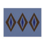 Brown & Cobalt Retro Diamond Trio Post Card