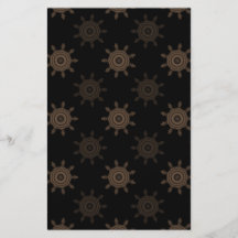 Brown Cogs. Fractal Circles Pattern. Full Colour Flyer