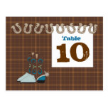 Brown Country Western Table Number Cards Post Card