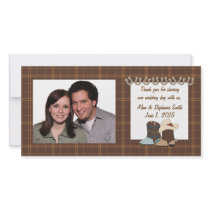 Brown Country Western Thank You Photo Cards