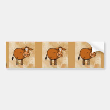 brown cow scrapbook sticker bumper stickers