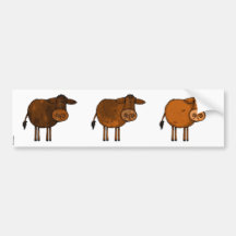 brown cow trio scrapbook sticker bumper sticker