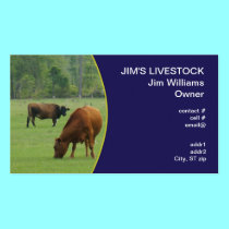 brown cows grazing business cards