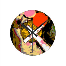 Brown Cross Clock