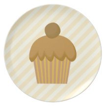 Brown Cupcake. Dinner Plate