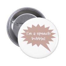 Brown Customizable Speech Bubble Balloon Button